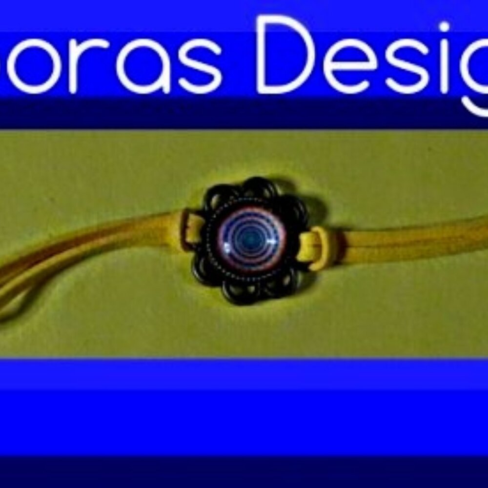 Handmade Yellow Leather Bracelet With Sunflower Design Charm